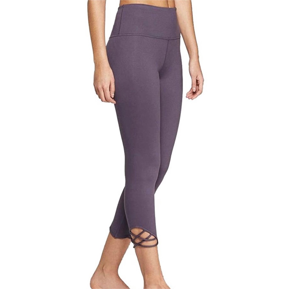 Joy Lab Women's Comfort high-Waisted 3/4 Knotted Leggings (Stone Gray) Size XS